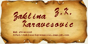 Žaklina Karavesović vizit kartica